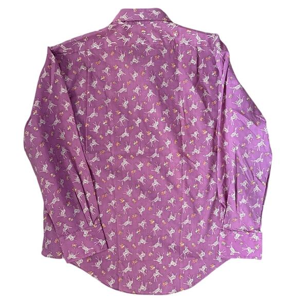 Vintage Bad Berma II Purple Zebra Button Up Permanent Press Size XL - Picture 2 of 11